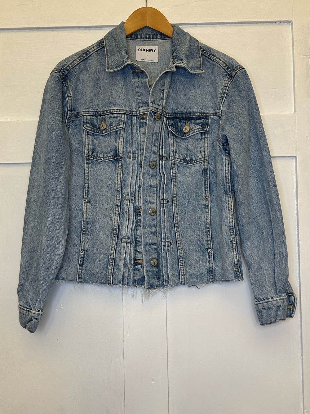 Old Navy Trucker Medium Wash Blue Denim Jacket - Women's Jean Jacket Sz S EUC